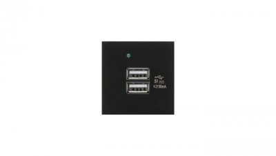 Gniazdo USBx2 z ładowarką Maclean, podwójne, 2.1A fast charge, czarne, MCE728B