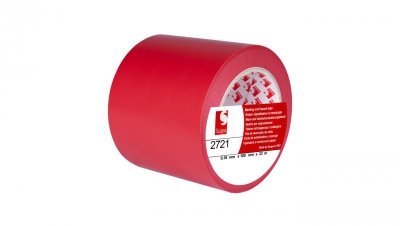 Taśma oznaczeniowa ostrzegawcza 100mm/33m czerwona 2721 SCAPA