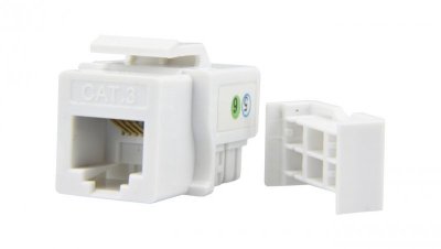 Moduł keystone telefoniczny kat.3 RJ11 6P4C biały NEKU