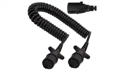 Przewód spiralny QLY-s kabel do naczepy zakończony zalewanymi wtykami 7-pin typu N 24V 4m