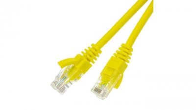 Patchcord UTP kat.5e kabel sieciowy LAN 2x RJ45 linka żółty 0,5m