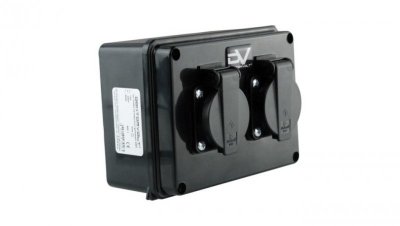 Puszka hermetyczna z gniazdami 230V wym/zew 160x120x95 IP54 Schuko 6.82105 M-L 9573