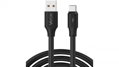 Kabel USB - USB-C 120W 3A 1m fast line czarny VA0121 Vayox