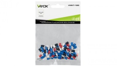 Końcówki kablowe izolowane tulejkowe 100 szt VMKT-100 Vayox
