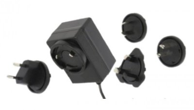 POSB12100A-E1/U1/U2/A3 czarny adapter horyzontalny, 12V/1A/12W wtyk AC: EU/US/UK/AU. wtyk DC:2.1/5.5(+)