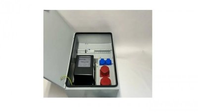 IP54 Metalowa rozdzielnica ścienna CEE 32A 16A 2x230V z bezpiecznikami HAGER FI / Licznik energii RB4