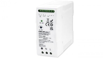 Qoltec Stabilny Zasilacz na szynę DIN z funkcją UPS 60W