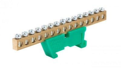Listwa zaciskowa zerowa 15x16mm2 zielona TH 35-15/Z
