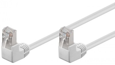 CAT 5e Kabel łączący 2x 90 pod kątem,F/UTP, Biały - Długość kabla 5 m