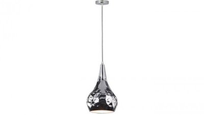 Lampa dekoracyjna wisząca chromowany klosz z przetłoczeniami fi:180mm dł:1000mm E27 max 60W IP20 V-TAC VT-8180-CH