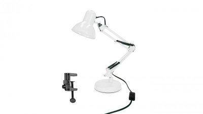 Lampka biurkowa biała PIXI White E27 zestaw podstawa i klips EDO777536 EDO