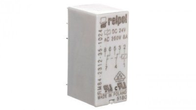 Przekaźnik miniaturowy 2P 8A 24V DC PCB AgNi/Au RM84-2312-35-1024 600388