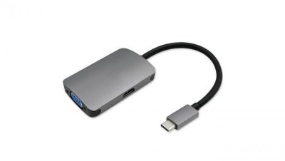 Qoltec Hub Adapter USB-C 3.1 2w1 HDMI 4K VGA