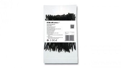 Qoltec Opaski zaciskowe Trytki kablowe 2.5*100mm 100 szt. Nylon66 UV Czarne