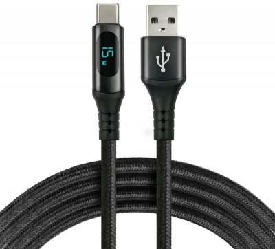 KABEL USB-A / USB-C LCD everActive CBB-1CBL 100cm 3A