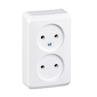 Schneider Electric Prima, gniazdo podwójne 2P, biały, WDE001040