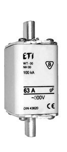 WT-00 NH00 GF  50A WKŁADKA TOPIKOWA PRZEMYSŁOWA SZYBKA 500V BM WT-NH