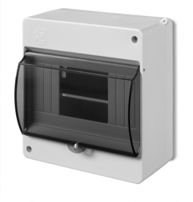S-6 ROZDZIELNIA PLASTIKOWA NT 6M N+PE IP20 140X130X83 DRZWI DYMNE BIAŁY ( 0613-01)