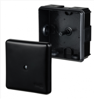 PUSZKA INSTALACYJNA NT 86X86X39 IP55 6 OTWORÓW 5X2.5 MM2 PUSTA CZARNY EP-LUX