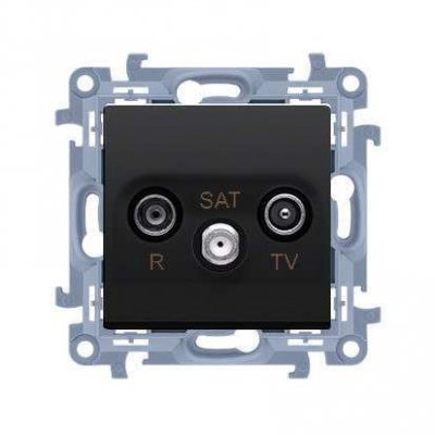 SIMON 10 MODUŁ CZARNY MAT GNIAZDO RTV-SAT KOŃCOWE 1DB