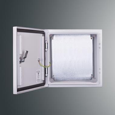 PSH OBUDOWA HERMETYCZNA METALOWA NT  250X250X150 DRZWI PEŁNE Z PŁYTĄ IP65 SZARY PROFIT SYSTEM