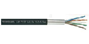 LAN T-11B 4X2X0,5 KAT.5E ŻEL