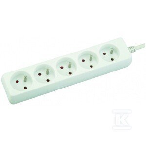 PRZEDŁ.5GN.Z/U 3M Z WYŁ.IP20 BIAŁY