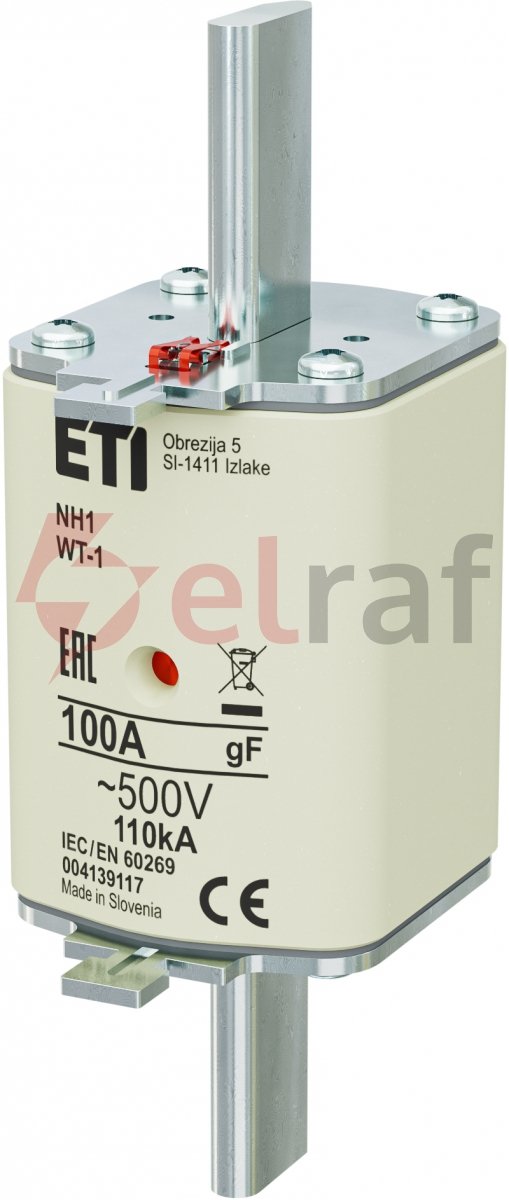 Wkładka bezpiecznikowa NH1 100A gF 500V 004139117