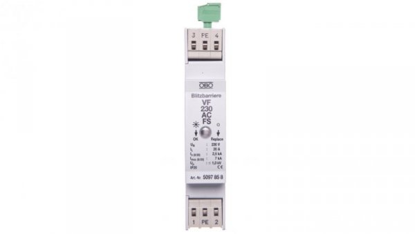 Ogranicznik przepięć dla systemów dwużyłowych 255VAC 2,5kA 1,4kV VF230 AC-FS 5097858