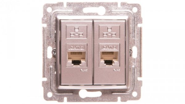 VENA Gniazdo komputerowe podwójne 2xRJ45 kat.5e nieekranowane aluminium 514067