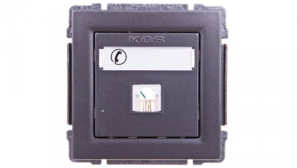 KOS66 Gniazdo telefoniczne pojedyncze RJ11 grafit 666063