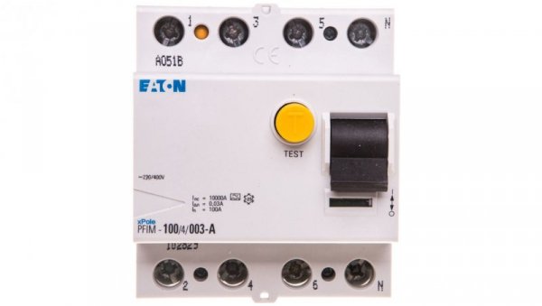 Wyłącznik różnicowoprądowy 4P 100A 0,03A typ A PFIM-100/4/003-A 102829