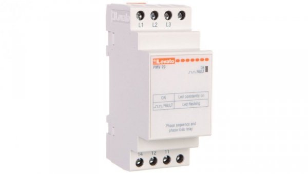 Przekaźnik nadzorczy napięcia kolejność faz i zanik fazy 100-240V AC PMV20A240