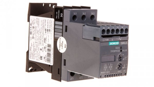 Softstart 3-fazowy 200-480VAC 12,5A 5,5kW/400V Uc=110-230V AC/DC S00 3RW3017-1BB14