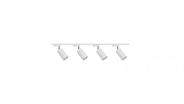 Zestaw 4x lampa Parma Track 1F biała z żarówką led gu10 PHILIPS 5W ciepła biała + szynoprzewód 2m kolor biały