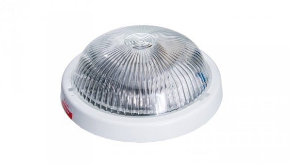 Oprawa ALFA, E27 z mikrofalowym czujnikiem ruchu 24V, 60W, biała-polipropylen, klosz przeźroczysty-szkło, IP44 A2210-HF24V