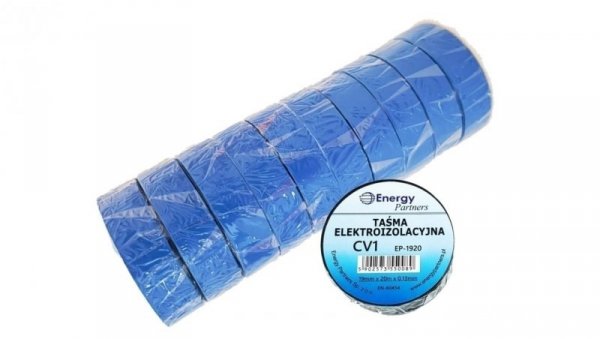 Taśma elektroizolacyjna PCW (zestaw 10 rolek 19mm x 20m x 0.13mm) niebieska - CV1(EP-1920)NIE10 - EP-239275