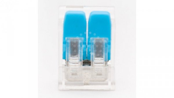 Szybkozłączka 2x0,2-4mm2 z dźwigniami transparentna - 100 szt.