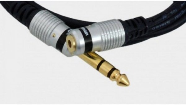 Kabel przyłącze wtyk Jack 6,3 stereo / gniazdo Jack 3,5 stereo MK69 1,5m