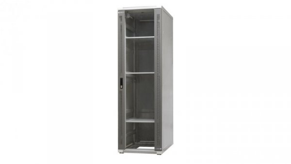 szafa ramowa stojąca EmiterNet Top, 42U, wym. 600X1000x1980 (szer. x gł. x wys. mm), drzwi blacha/szkło w komplecie panel 4 went