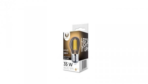 Żarówka LED Filament E27 G45 4W 230V 2200K 400lm COG złota Forever Light