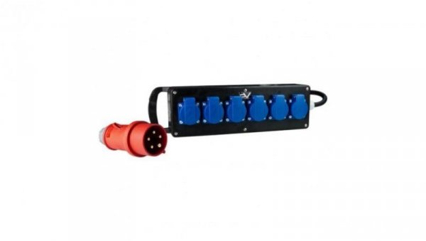 Rozdzielacz gumowy Listwa gumowa 6x230V Wtyczka 16A 400V 2506