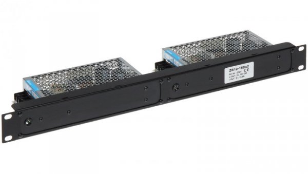 Wysokiej jakości profesjonalny podwójny zasilacz impulsowy z regulacją, 2x12V 2x12,5A 2x150W, Rack 19” 1U, ZR12-150X2