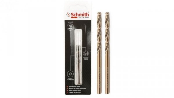 Wiertło do metalu kobaltowe 4mm wiertła 2szt HSS-Co Schmith