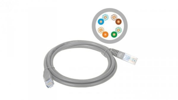 Patchcord UTP A-LAN KKU5SZA7 (RJ45 - RJ45 7m UTP kat. 5e kolor szary)