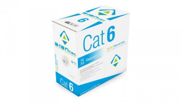 Kabel teleinformatyczny typu linka U/UTP kat.6 PVC Eca szary ALANTEC /305m/