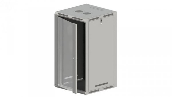 Szafa wisząco/stojąca 19 21U 600x500, niedzielona, drzwi jednoskrzydłowe, szara FLAT PACK SW-21U-600-500-N-DSJ-OP-RP-B-S