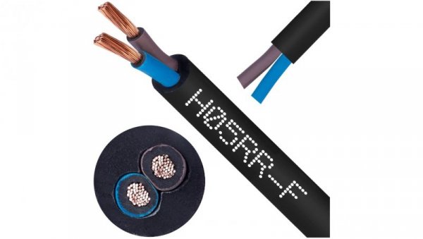 Przewód w gumie H05RR-F / OW 2x1 300/500V Elektrokabel /100m/