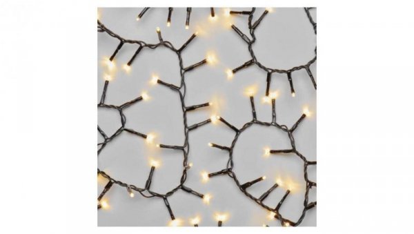 Lampki choinkowe LED Classic Cluster, jeżyk, 300 LED 6m, ciepła biel, czarny, IP44, timerD4BW04