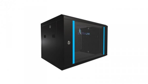 Szafa rack montowana na ścianie Extralink 6U 600x450 Czarna